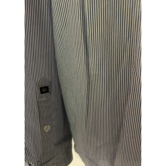 Buffalo David Bitton Slim Fit Men's Size XL/TG Blue Striped Cotton Casual Shirt - Picture 7 of 16